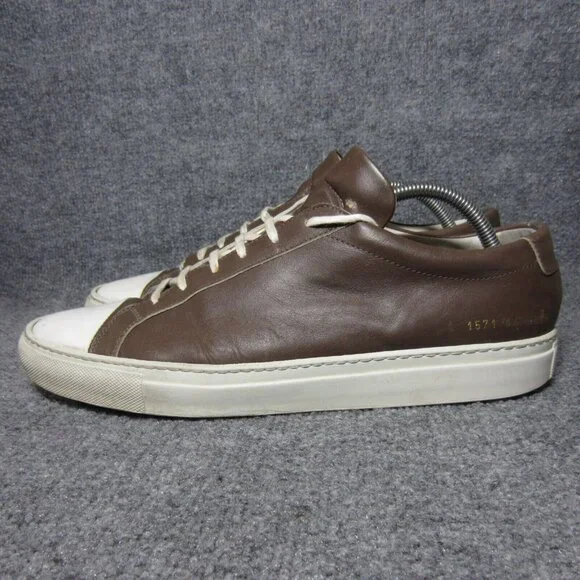 Common Projects Sneakers Men's Low Top Lace Up Brown Leather Shoes 44 US 11 - Picture 3 of 13